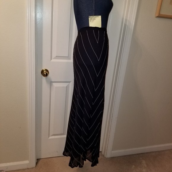 ✅#900 NWT Ralph Lauren Navy Blue White Stripe Skirt - Picture 8 of 16